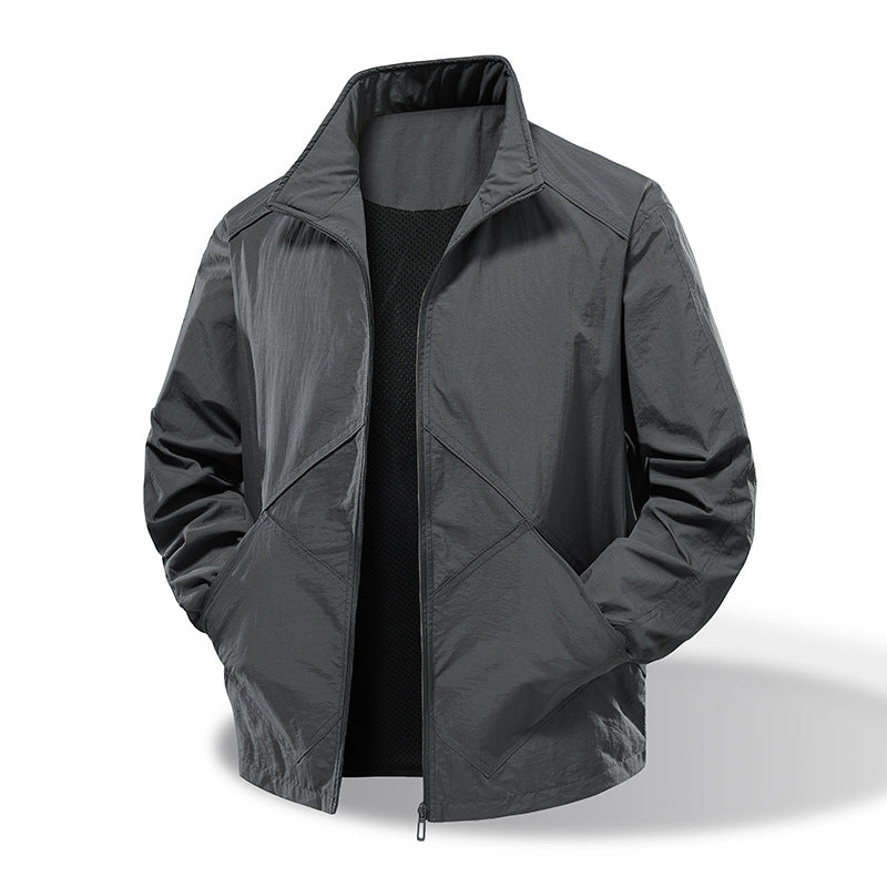 Herren Leichte technische Windjacke mit Mesh‑Futter und Stehkragen Shop Nory