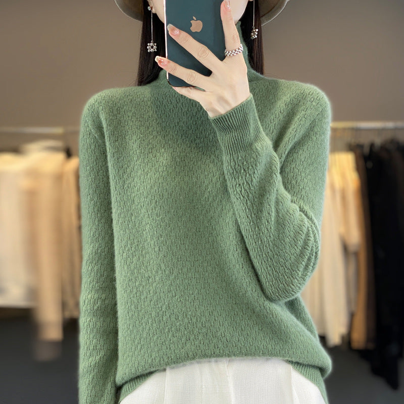 Damen Weicher Feinstrick‑Mockneckpullover mit flauschiger Mohair‑Optik, zarter Wabenstruktur und legerer Oversize‑Passform Shop Nory