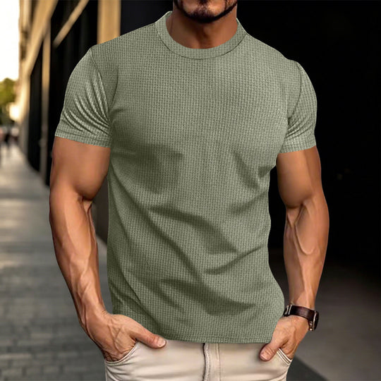 Herren Strukturiertes Kurzarm-T-Shirt aus Feinstrick Shop Nory