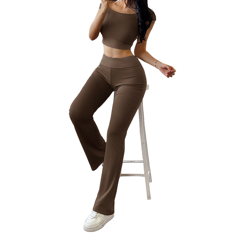 Damen Bequemes Set aus Crop Top und Flared Pants Shop Nory