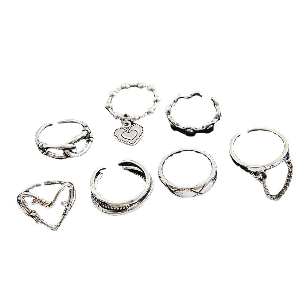 Damen Ring-Set mit filigranen Herz- und minimalistischen Designs Shop Nory