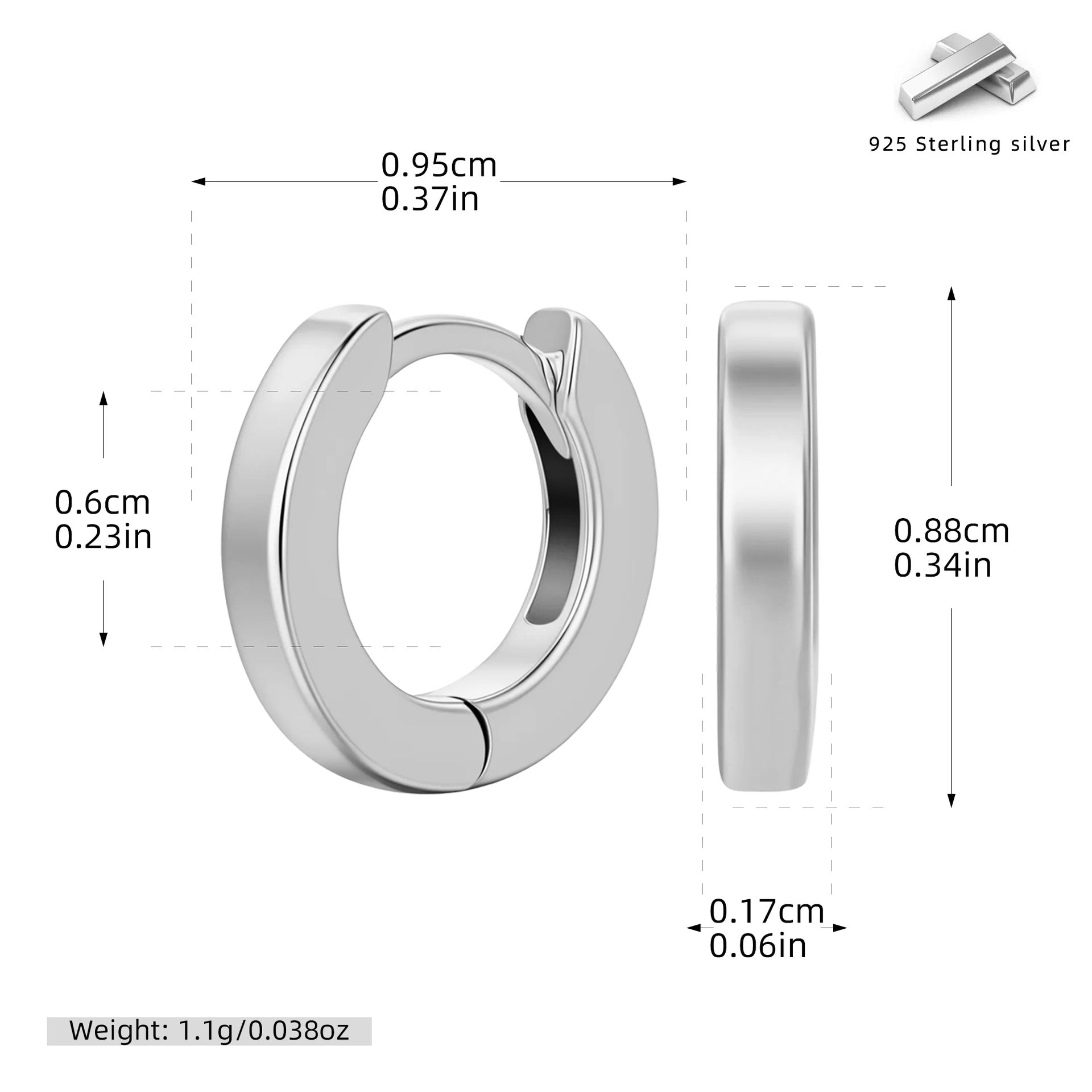 Damen Creolen mit modernem geschwungenem Design aus hochwertigem 925 Sterling Silber Shop Nory