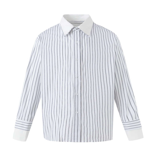 Damen Gestreiftes Oversize-Hemd mit kontrastreichem Kentkragen Shop Nory