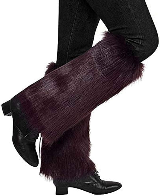 Damen lange Kunstfell‑Beinwärmer mit Shaggy‑Optik und elastischem Bund Shop Nory