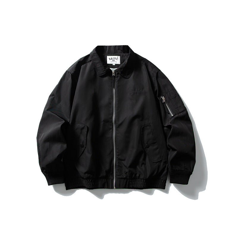Herren Leichte Utility-Blousonjacke mit Reißverschluss, Ärmeltasche und elastischem Saum Shop Nory