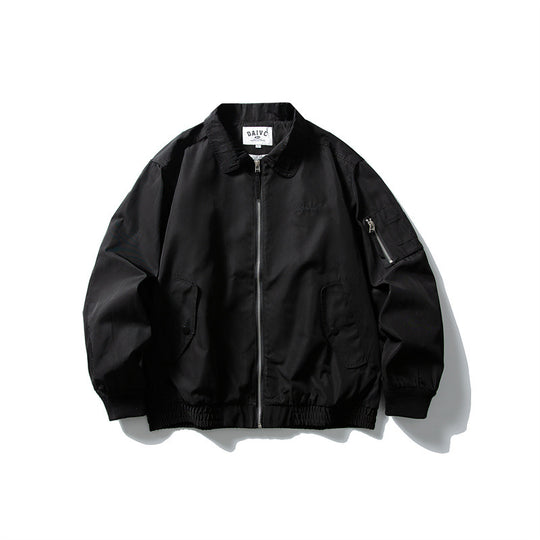 Herren Leichte Utility-Blousonjacke mit Reißverschluss, Ärmeltasche und elastischem Saum Shop Nory