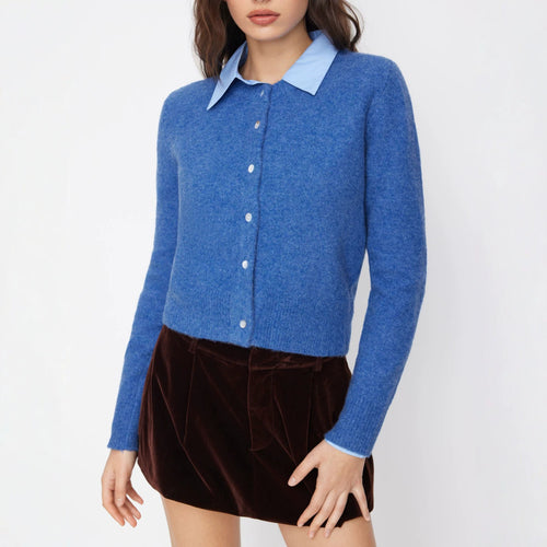 Damen Eleganter Kurzpullover mit Hemdkragen Shop Nory