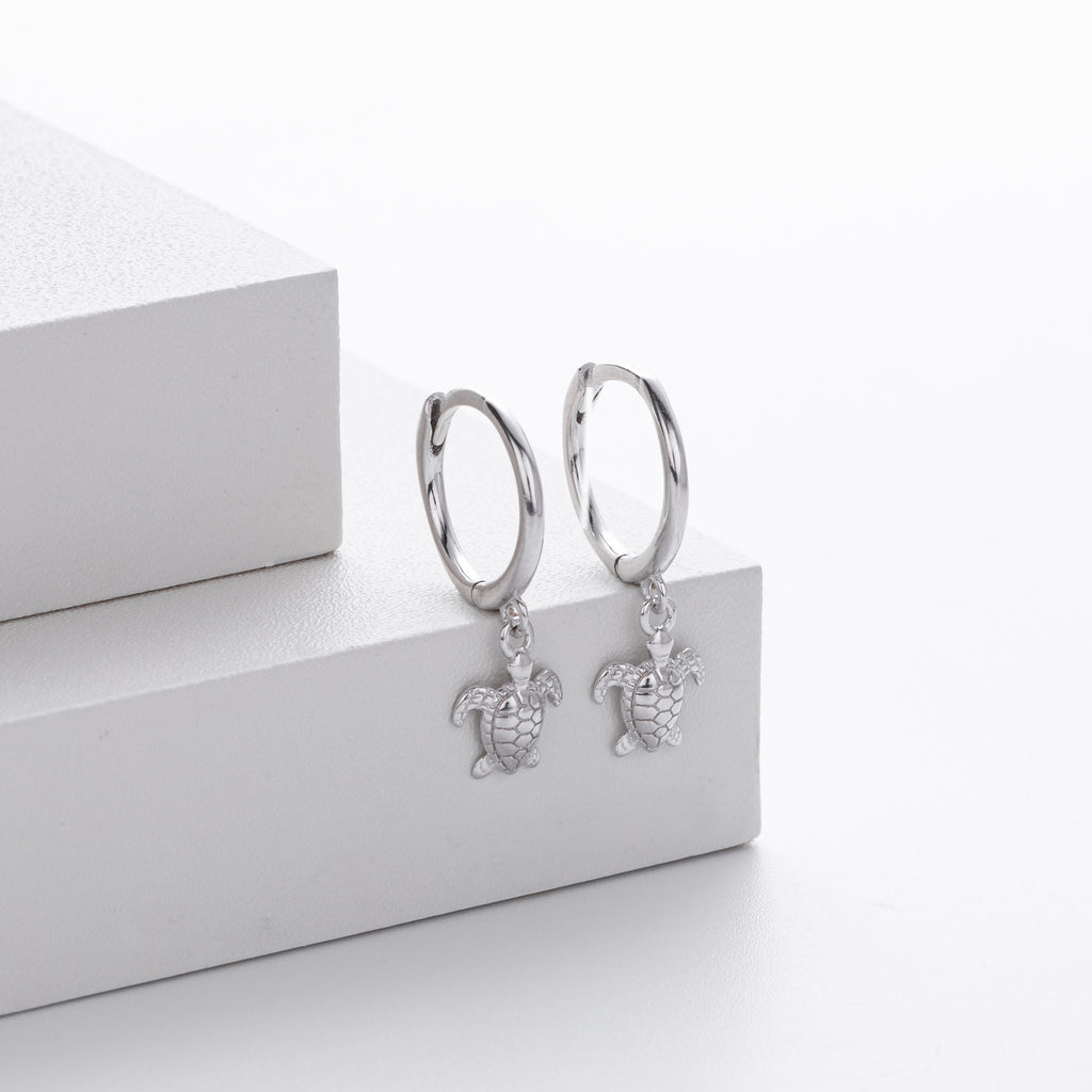 Damen Ohrhänger mit maritimen Schildkröten-Anhängern aus 925 Sterling Silber Shop Nory