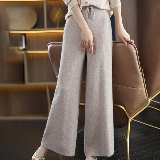 Damen High‑Waist Palazzo‑Strickhose mit Kordelzug und kaschmirähnlicher Weichheit Shop Nory
