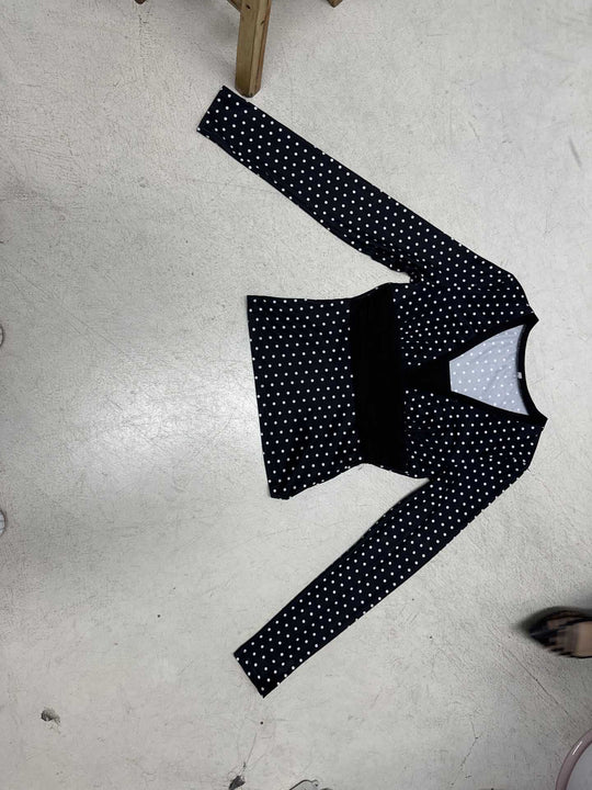 Damen nan taillierte Wickelbluse mit Polka‑Dot Muster, tiefem V‑Ausschnitt und breitem Taillenband Shop Nory