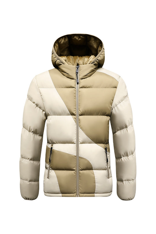 Herren Steppjacke mit Kapuze, auffälligem Colourblock-Muster und thermischer Isolierung Shop Nory