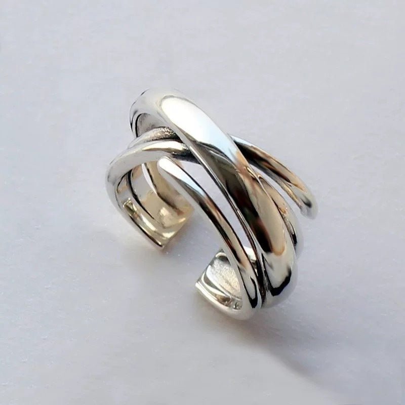 Damen moderner Edelstahlring mit glänzender Oberfläche Shop Nory
