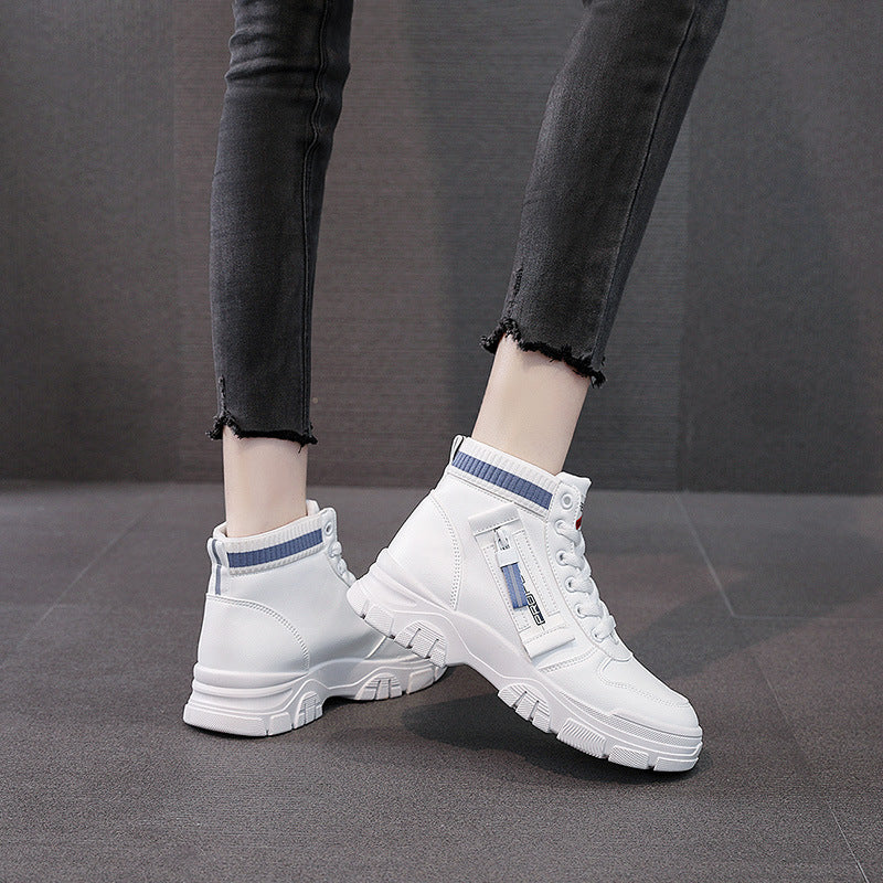 Damen Hohe Sneakers mit modischem Reißverschluss und atmungsaktivem Innenfutter