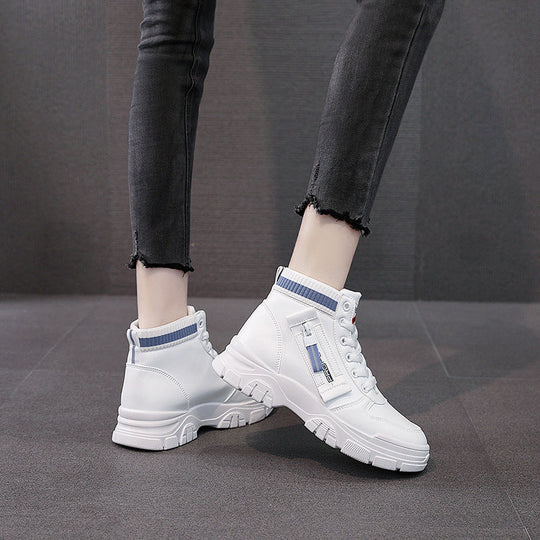 Damen Hohe Sneakers mit modischem Reißverschluss und atmungsaktivem Innenfutter