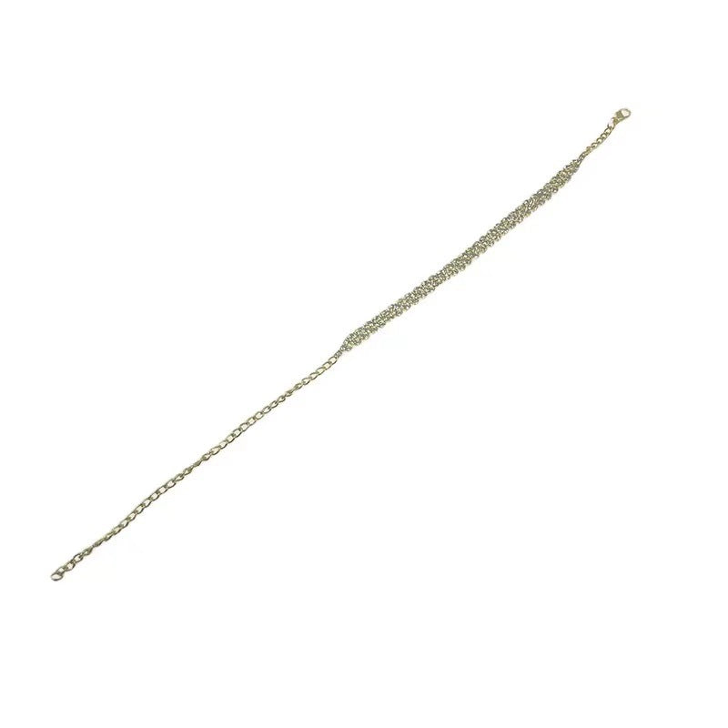 Kristallbesetztes Tennisarmband mit Verlängerungskette