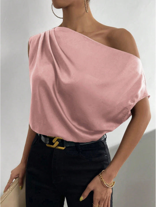 Damen Elegantes, schulterfreies Satinoberteil