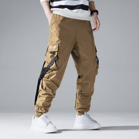 Herren Tech-Cargo-Jogginghose mit Multifachtaschen, Zugbändern & elastischen Bündchen Shop Nory