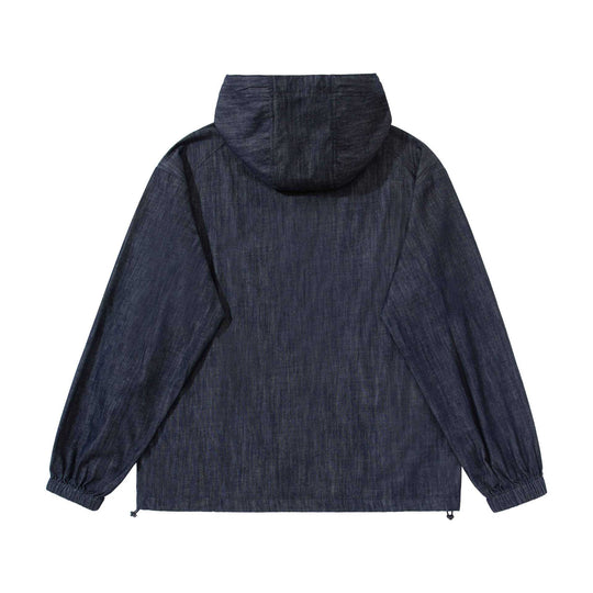 Herren leichter Denim-Anorak mit Kapuze und halber Knopfleiste Shop Nory