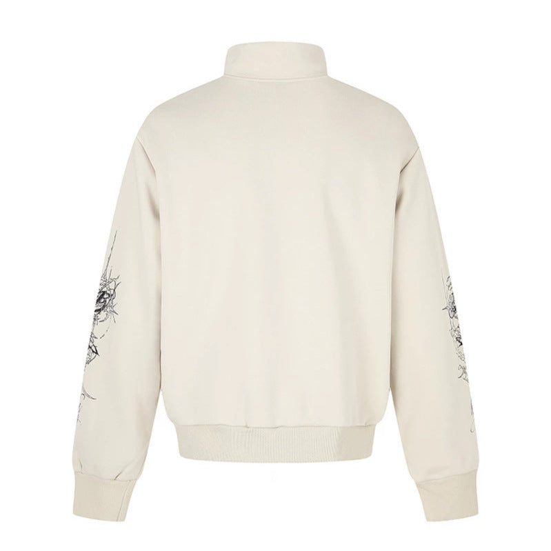 Damen Zip-Sweatjacke mit Stehkragen und Leoparden‑Union‑Jack‑Print Shop Nory