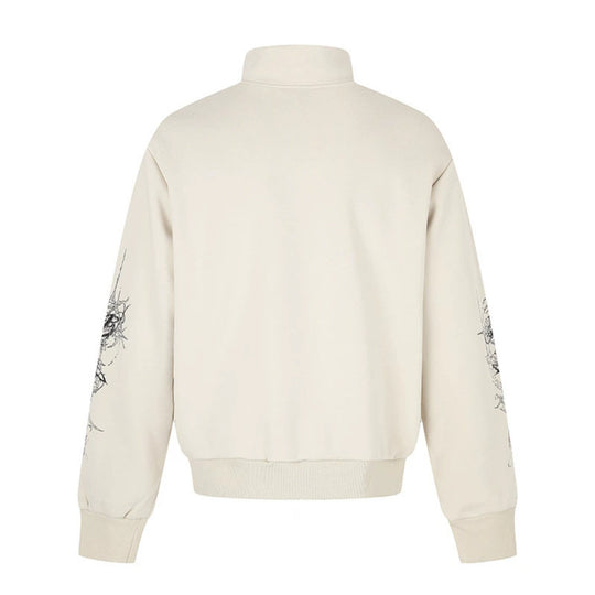Damen Zip-Sweatjacke mit Stehkragen und Leoparden‑Union‑Jack‑Print Shop Nory