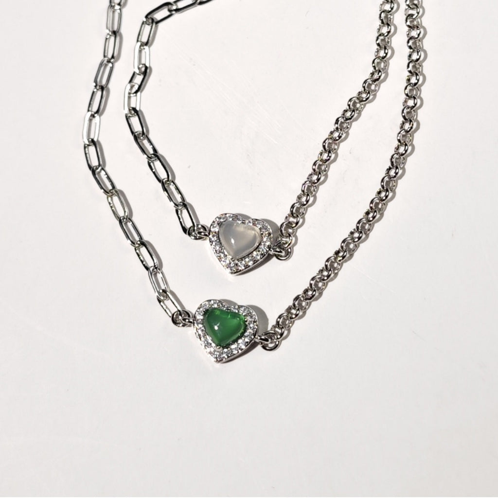 Damen Armband mit herzförmigem Edelstein und funkelnden Akzenten Shop Nory