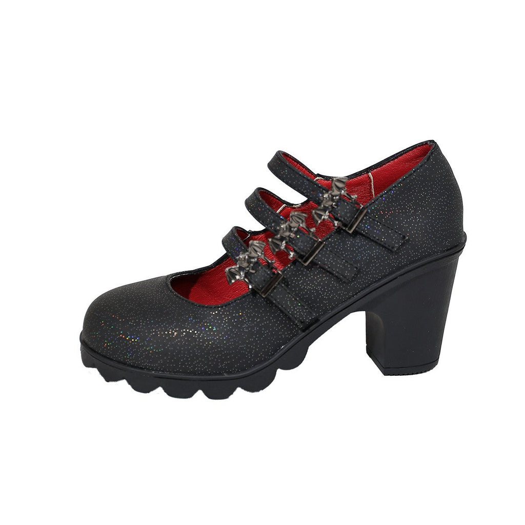 Damen Plateau-Pumps mit dekorativen Riemen und bequemer Sohle