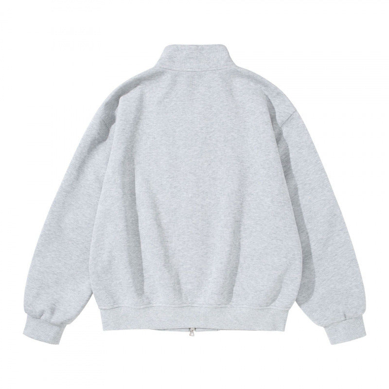 Unisex Sweatshirtjacke mit Stehkragen, Oversize-Passform und runden Eingrifftaschen Shop Nory
