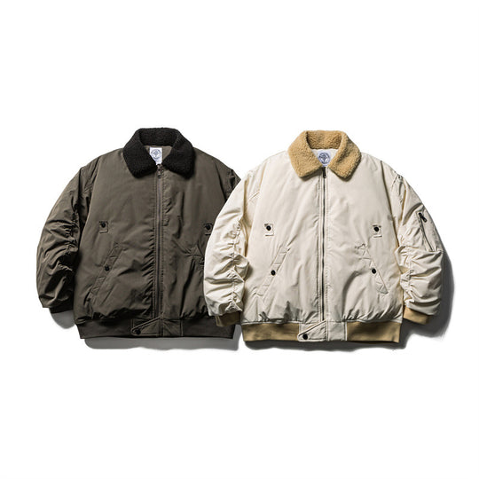 Herren Kurzparka-Bomber mit Sherpa-Kragen, gefütterte Utility-Jacke Shop Nory
