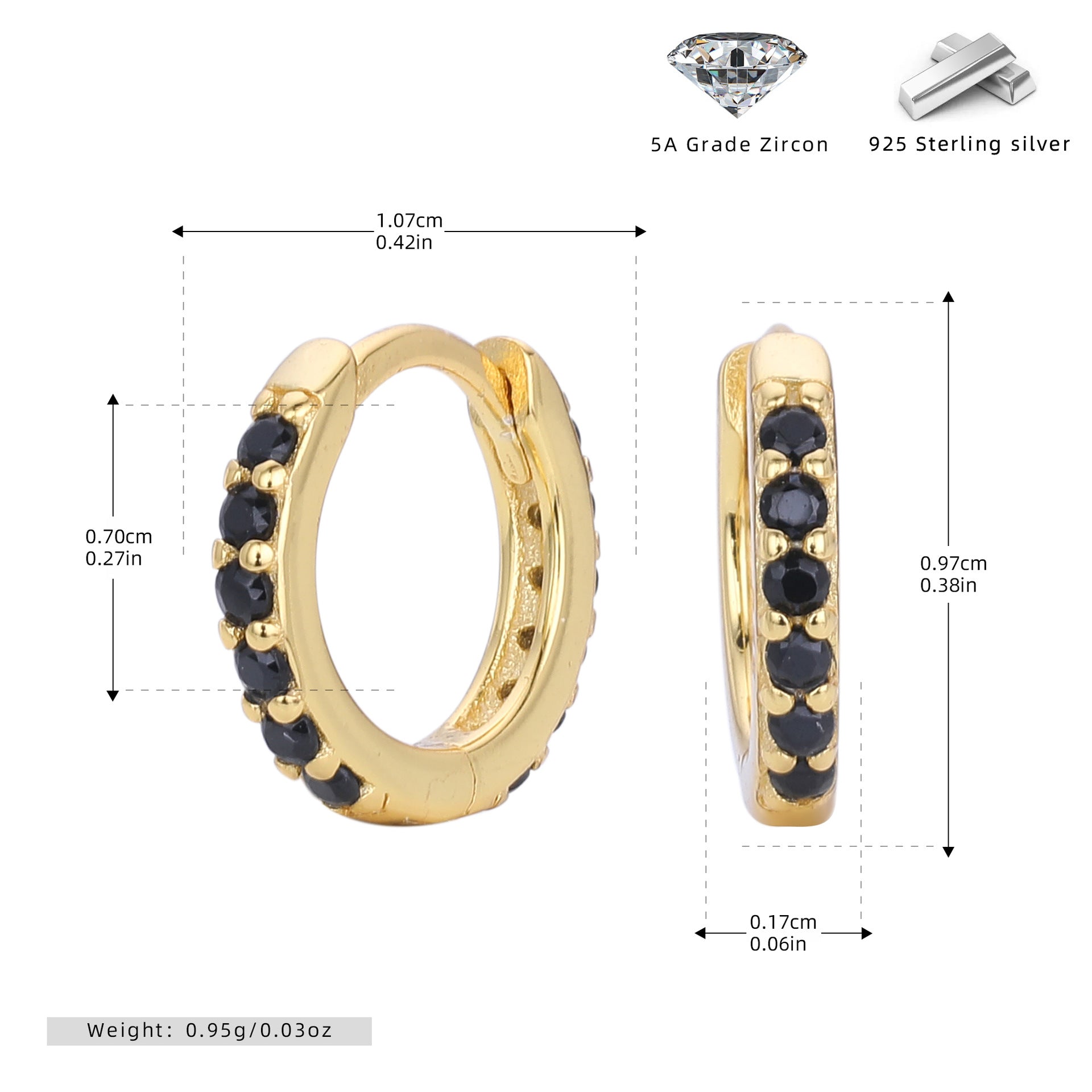 Damen Creolen mit funkelndem Zirkonbesatz aus 925 Sterling Silber Shop Nory