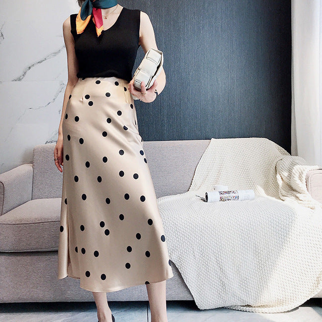 Damen Eleganter Maxirock mit Polka-Dots Shop Nory