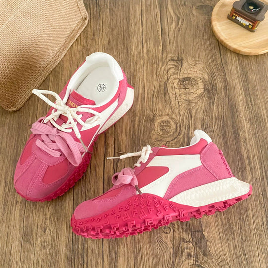 Damen Fashion-Sneaker mit grober Traktionssohle und Materialmix aus Velours und Glattleder Shop Nory