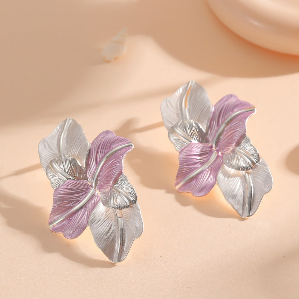 Damen Ohrclips im eleganten Orchideen-Design Shop Nory