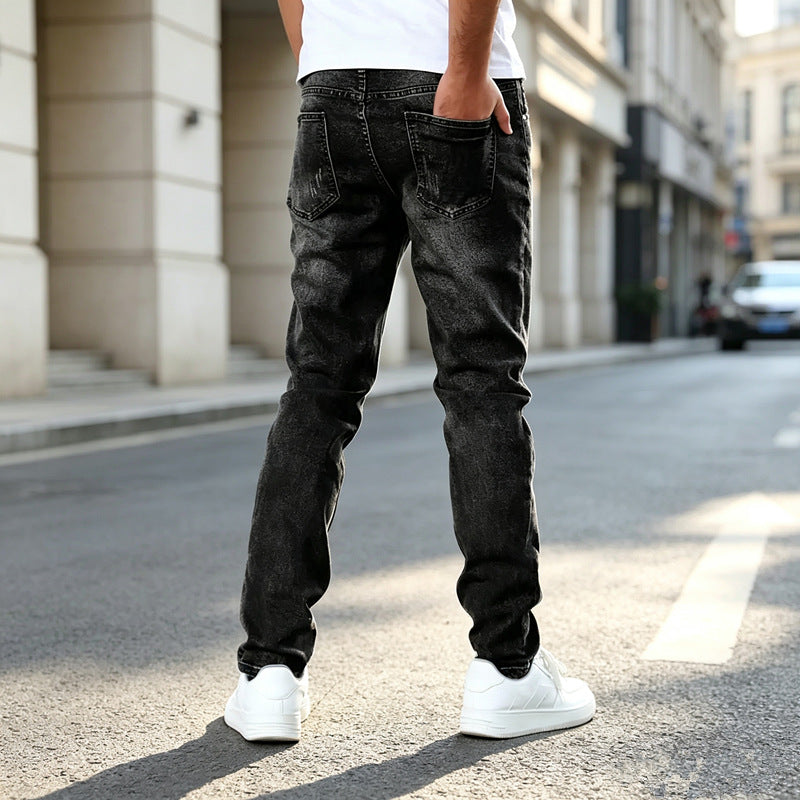 Herren Elegante Slim-Fit Jeans mit modischem Used-Look Shop Nory