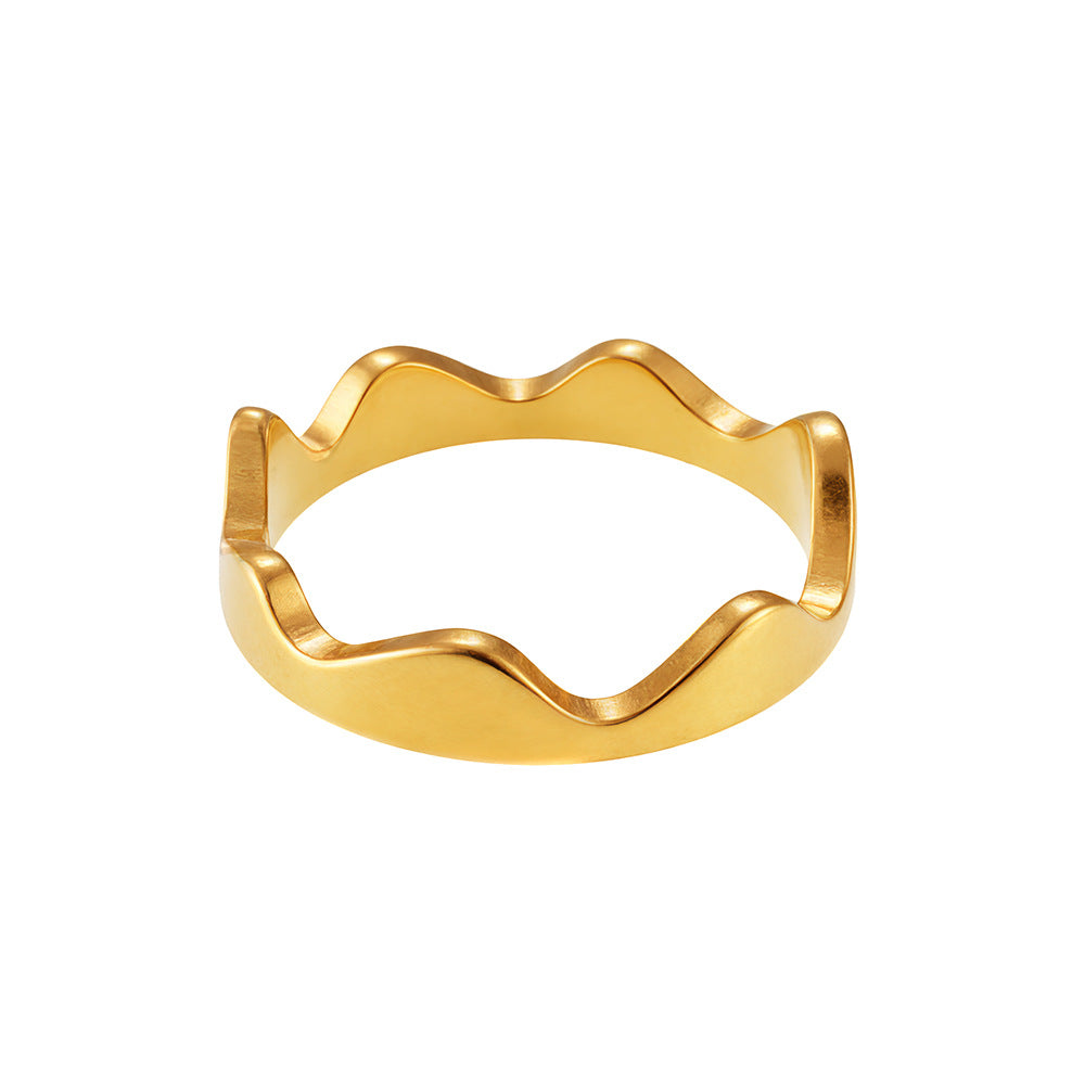 Damen Wellenförmiger Ring aus Edelstahl Shop Nory