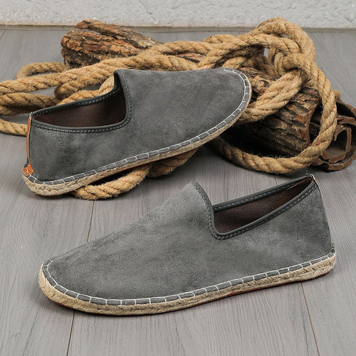 Herren Espadrilles aus Veloursleder mit geflochtener Juteborte und rutschfester Gummilaufsohle Shop Nory