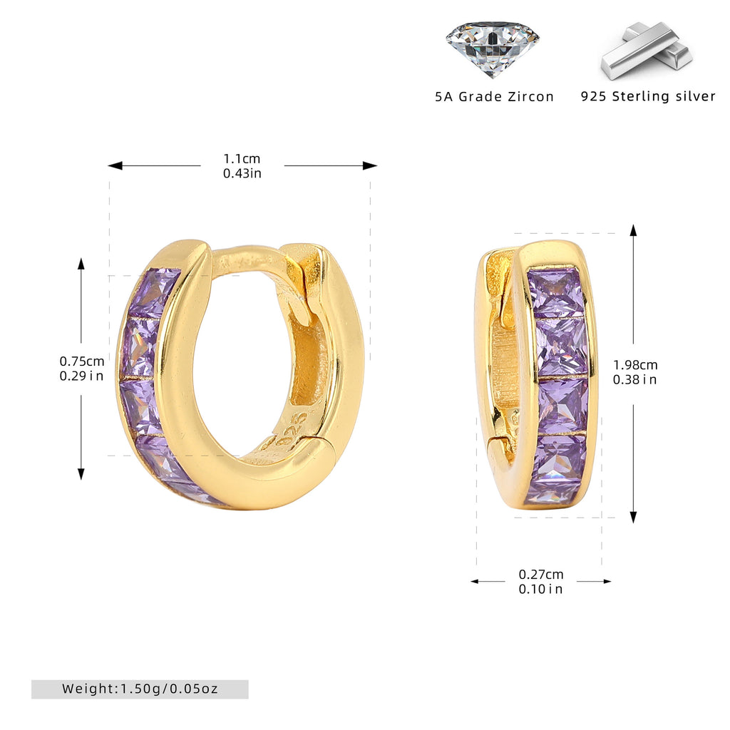 Damen Ohrcreolen mit funkelnden Zirkon-Akzenten aus hochwertigem 925 Sterling Silber Shop Nory