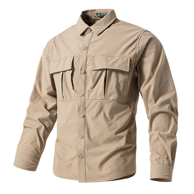 Herren Leichte Hemdenjacke im Utility‑Stil mit aufgesetzten Brustklappen und Knopfleiste Shop Nory