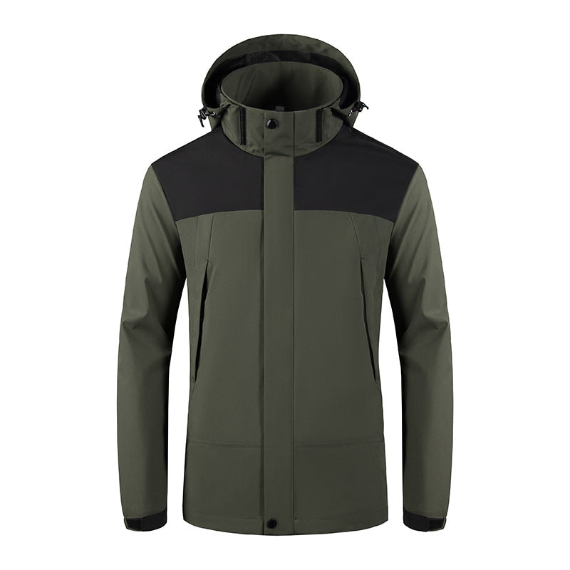 Herren Wind- und Wasserabweisende Softshelljacke mit Kapuze und verdecktem Reißverschluss Shop Nory