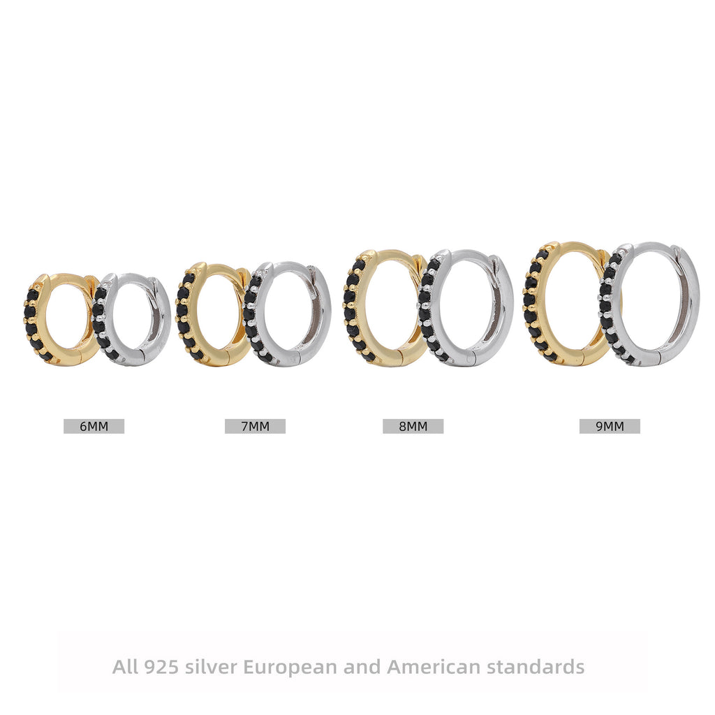 Damen Creolen mit funkelnden Zirkonia-Details aus 925 Sterling Silber Shop Nory