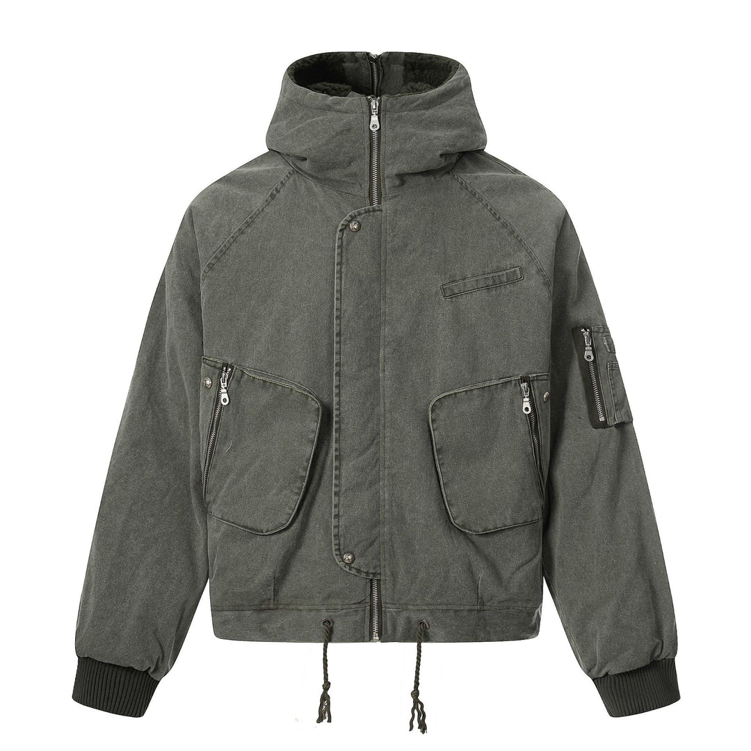 Herren Kurzjacke im Utility‑Look mit hohem Stehkragen und Kapuze Shop Nory