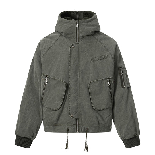 Herren Kurzjacke im Utility‑Look mit hohem Stehkragen und Kapuze Shop Nory