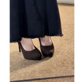 Damen elegante Plateau-Pumps mit plüschigem Obermaterial