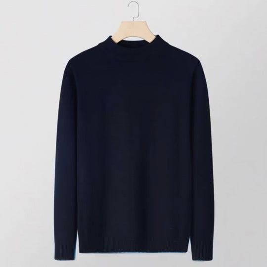 Damen Feinstrick-Stehkragenpullover aus Baumwollmix mit gerippten Bündchen Shop Nory