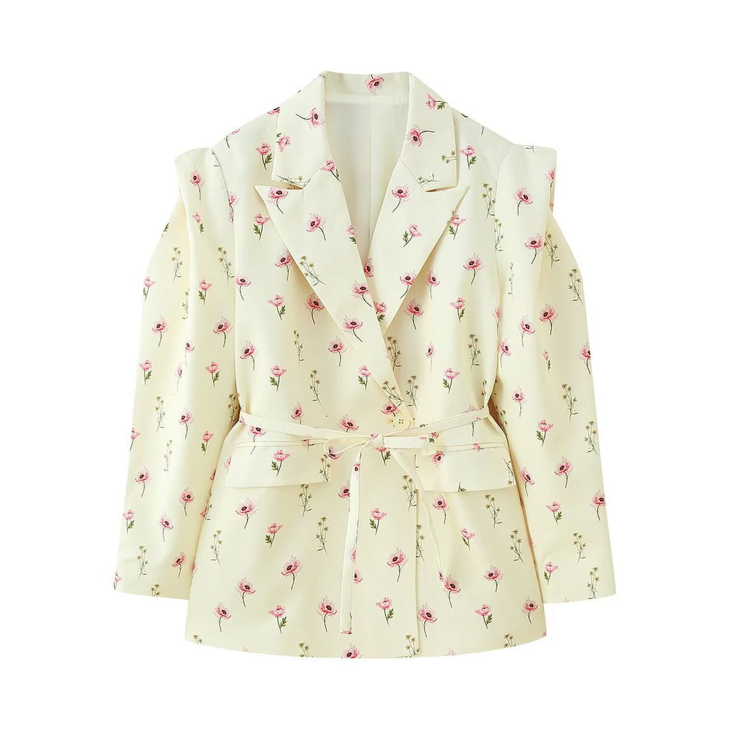 Damen eleganter Oversized-Blazer mit Gürteldetail