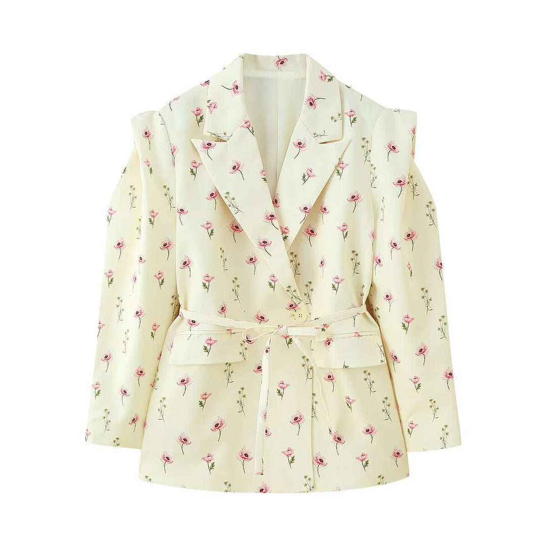 Damen eleganter Oversized-Blazer mit Gürteldetail