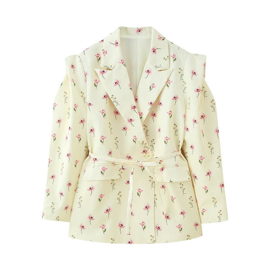 Damen eleganter Oversized-Blazer mit Gürteldetail