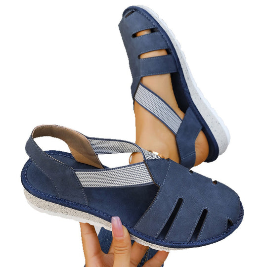 Damen Atmungsaktive Freizeitsandalen mit elastischen Riemen und ergonomischem Fußbett Shopnory