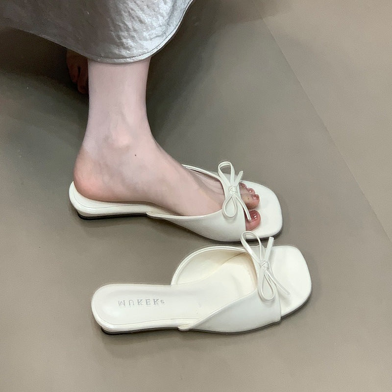 Damen elegante Slingback-Sandalen mit verspieltem Schleifen-Detail