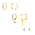 Damen Ohrschmuck-Set mit eleganten Creolen und funkelnden Zirkonia Shop Nory
