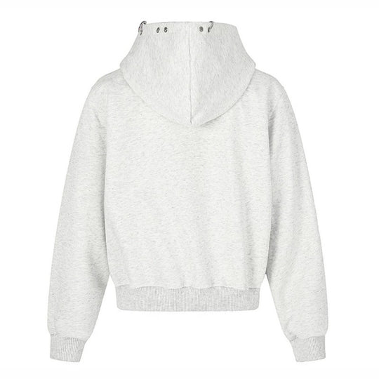 Damen Kapuzen‑Sweatjacke mit fotorealistischem Manga‑Frontprint, Fleece‑Futter und durchgehendem Reißverschluss Shop Nory